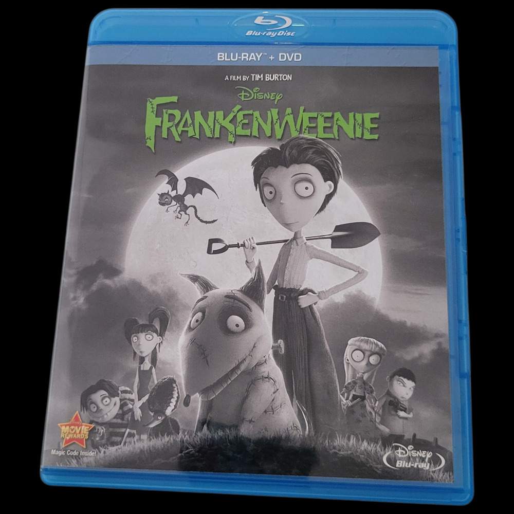 Frankenweenie Disney Movie Club Blu-ray DVD Set Tim Burton Gothic Animation